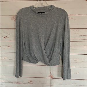 High Neck Grey Crop